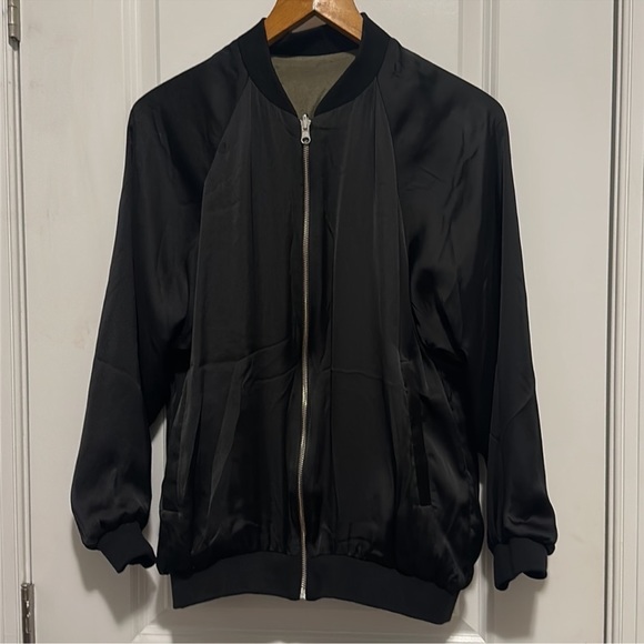 ZARA Reversible Lightweight Jacket-Olive Green & Black - Picture 6 of 8